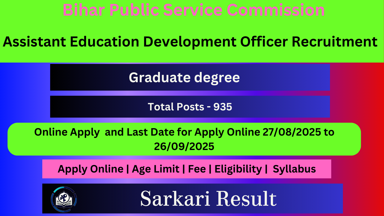 Assistant Education Development Officer Recruitment 2025